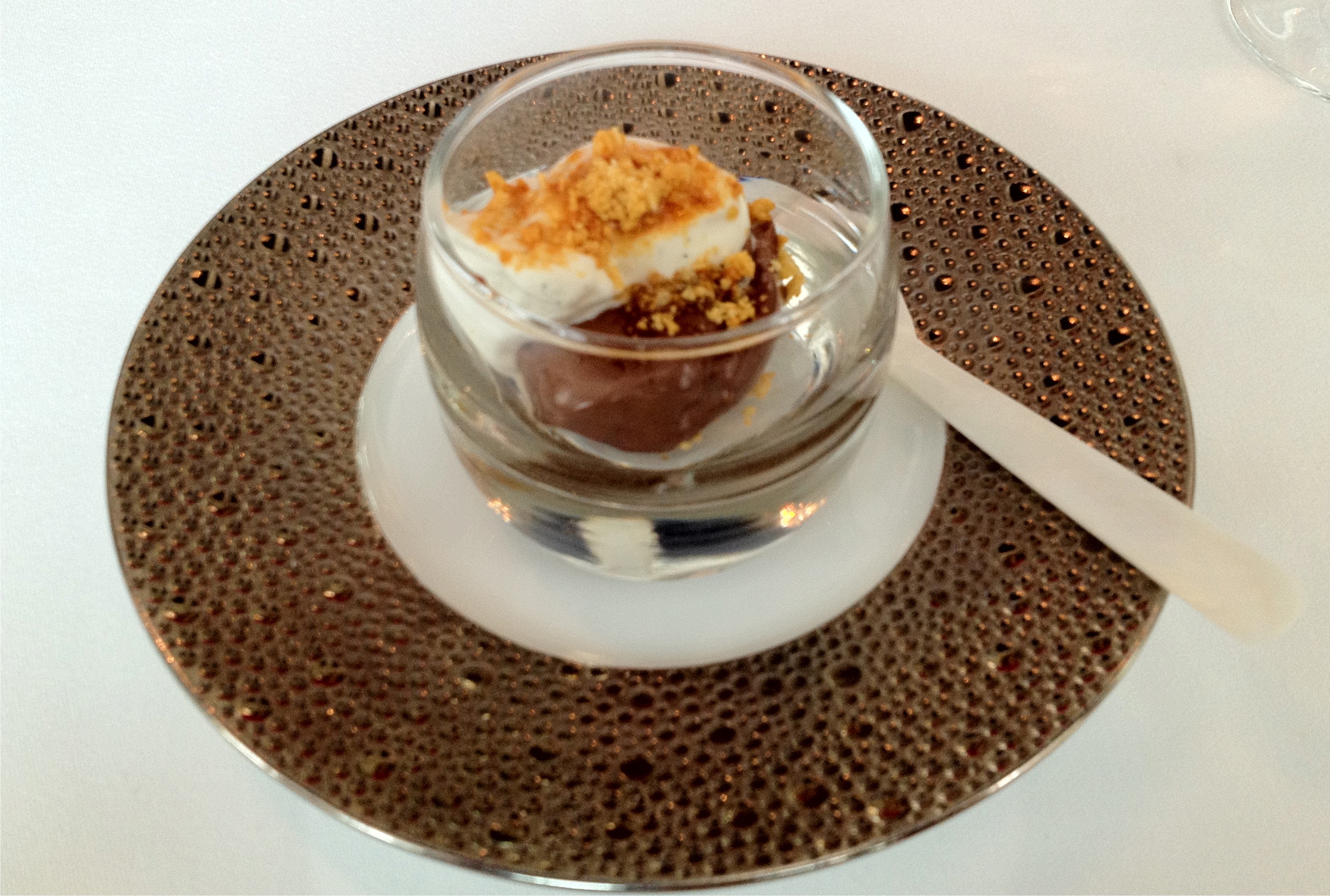 Caviar Russe chocolate ganache on a beautiful plate.