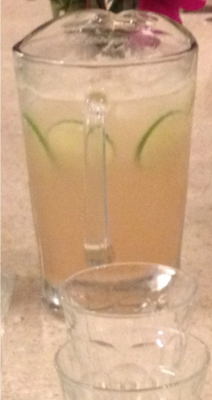 Ginger lime and seltzer drink that is refreshing for summer.