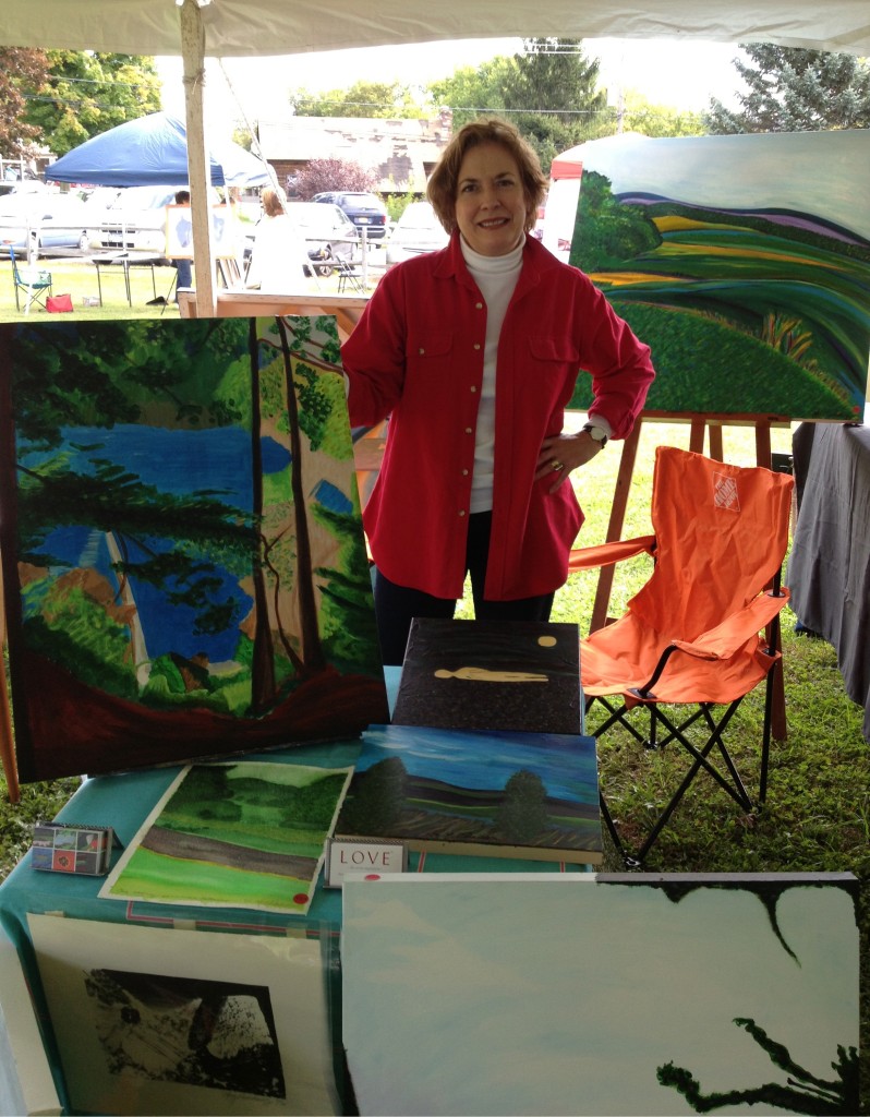 Hillsdale Art Fest - Mary Pisarkiewicz with her paintings.