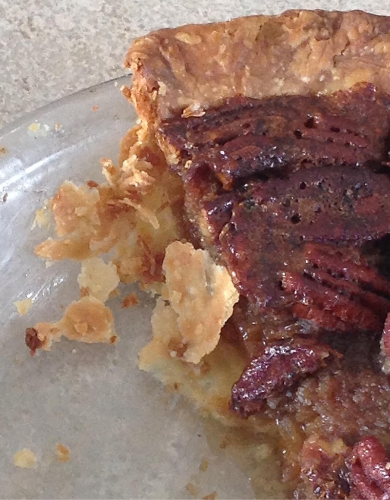 Pecan pie with a flakey pie crust.