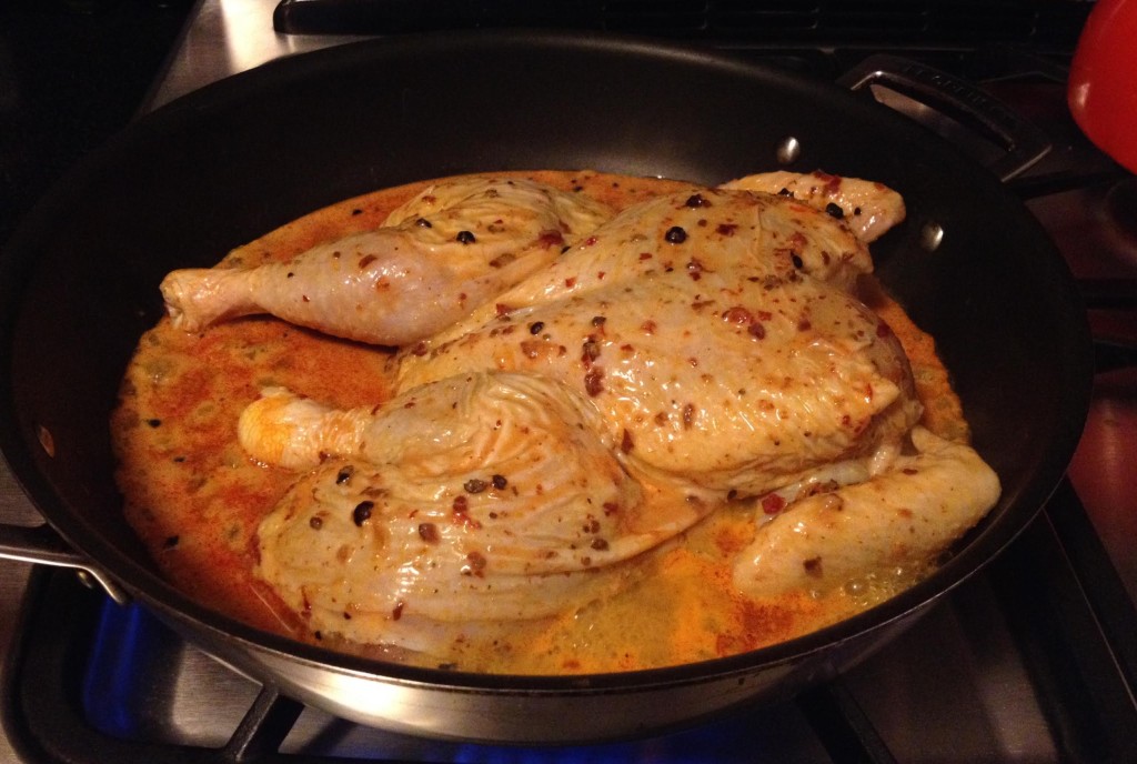 Gran Luchito Buttermilk Roasted Chicken in a pan.