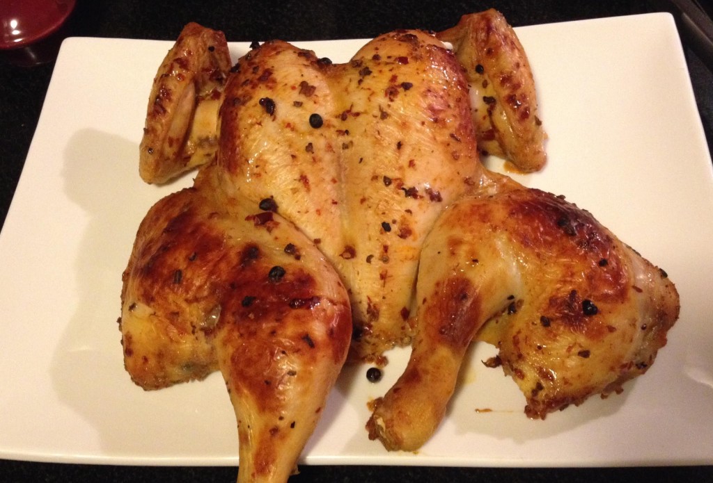 Gran Luchito Buttermilk Roasted Chicken on a platter from Nov 17, 2014