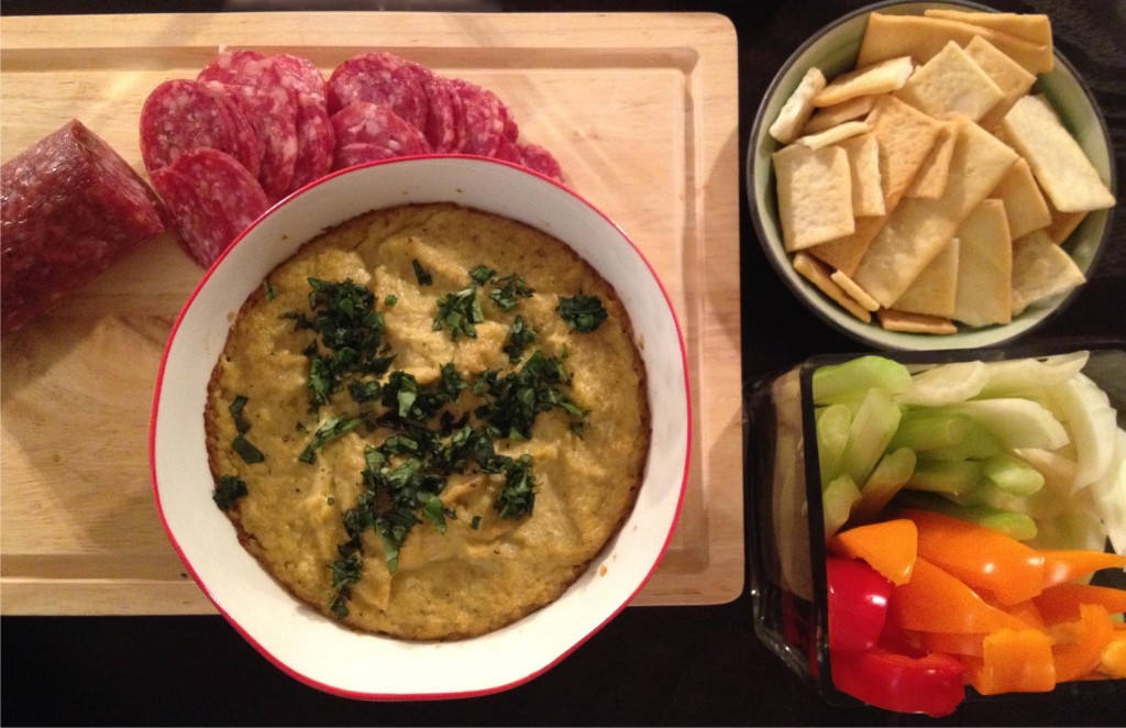 Red Snapper Artichoke dip with other appetizers.