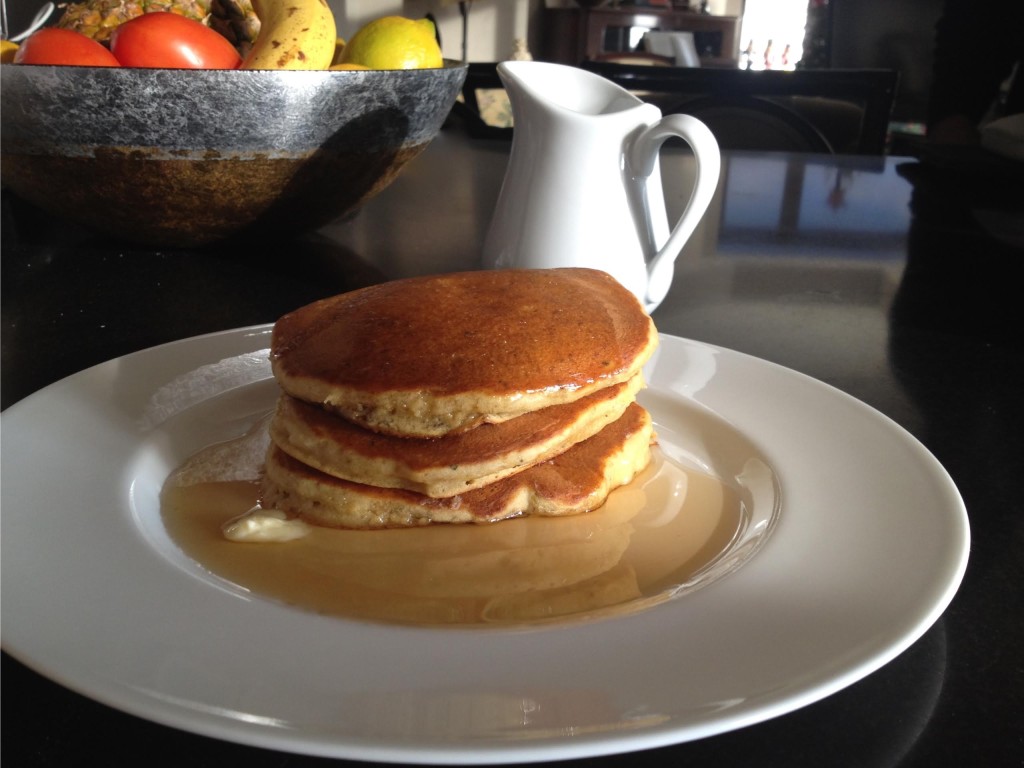 SerendipiTea Pancakes on a plate.