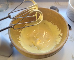 Chocolate souffle - beaten egg yolks.