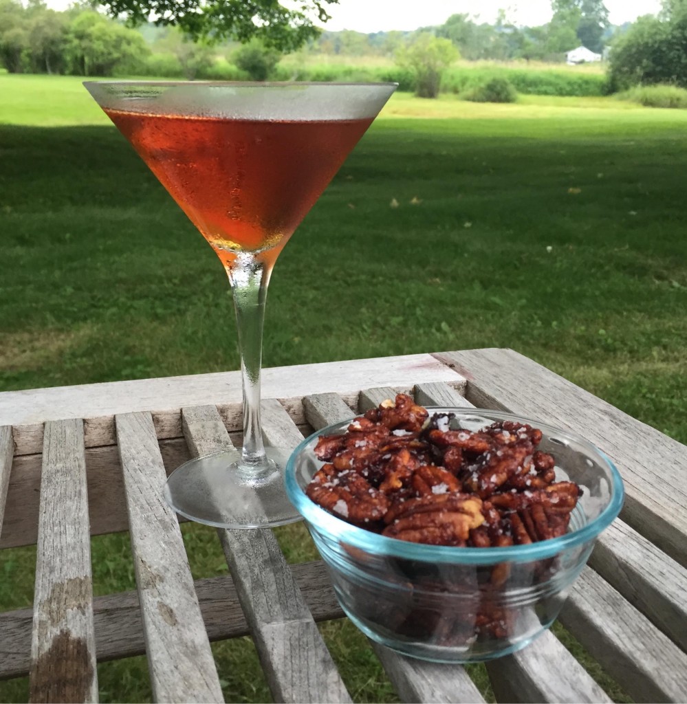 Rufus Teague spice nuts with a  cocktail.