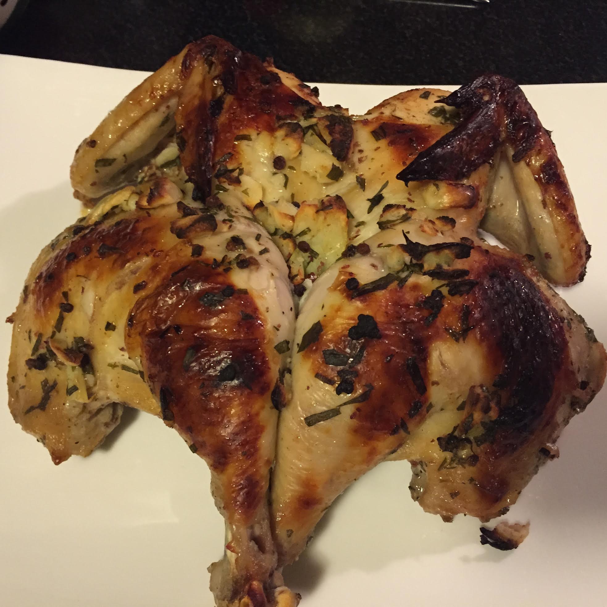 Buttermilk Marinated Roast Chicken with Tarragon and Dijon Mustard