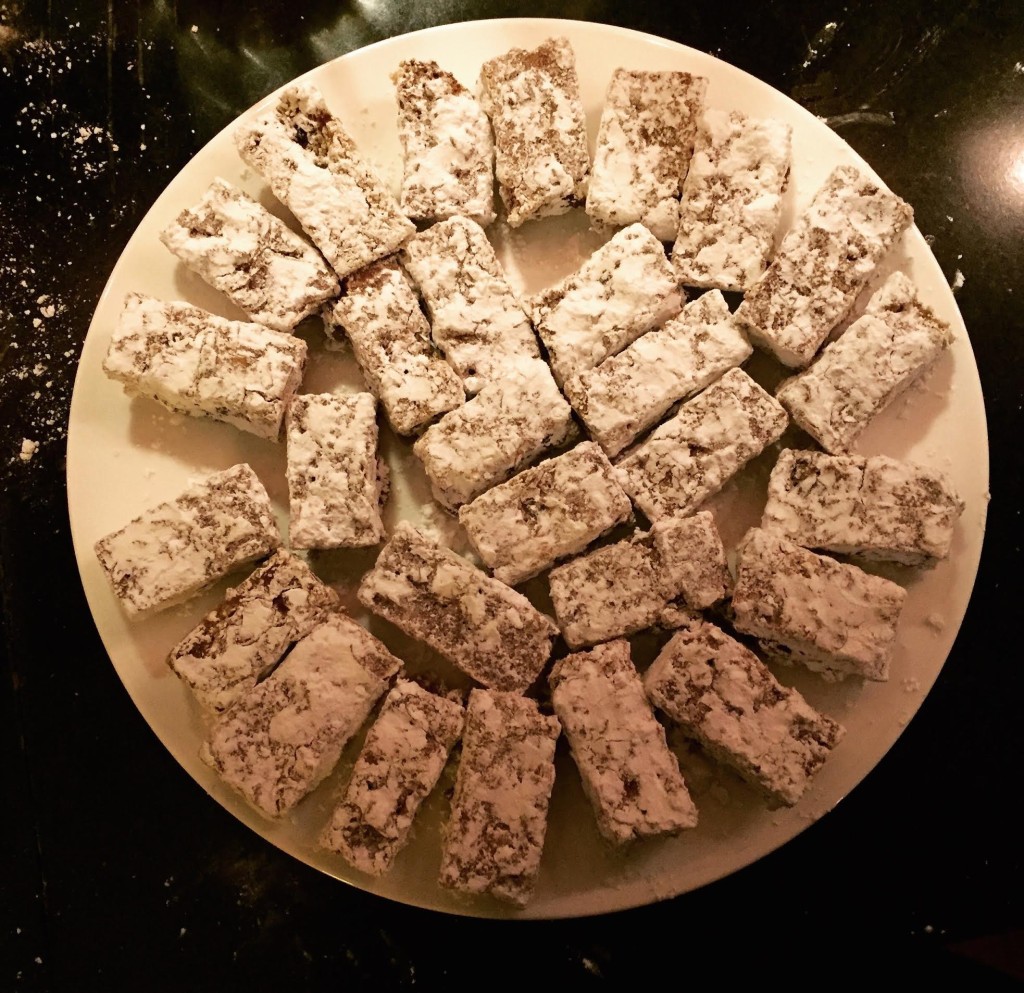 Date Bars updated on a white plate.