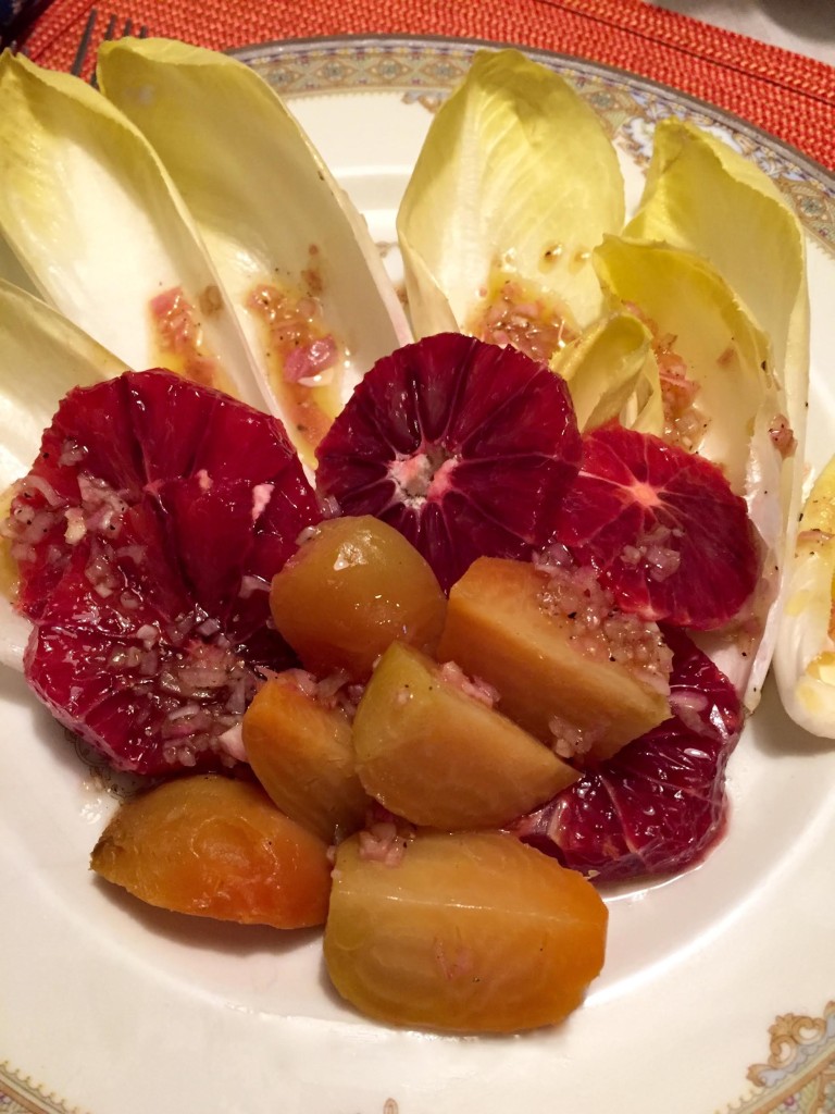 Perfect Salad of Endive, Blood Oranges and Golden Beets.