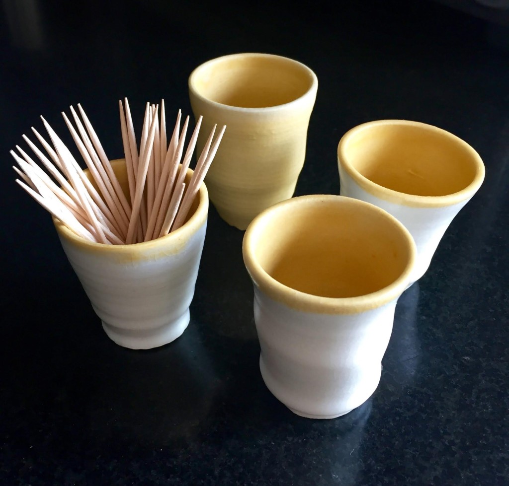 !00 cups a day with toothpicks.
