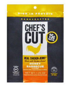 Chef's Cut Real Honey Barbecue Chicken Jerky package.