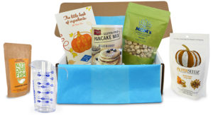 Our 2016 Fall culinary MARY's secret ingredients subscription box open with all products visible.