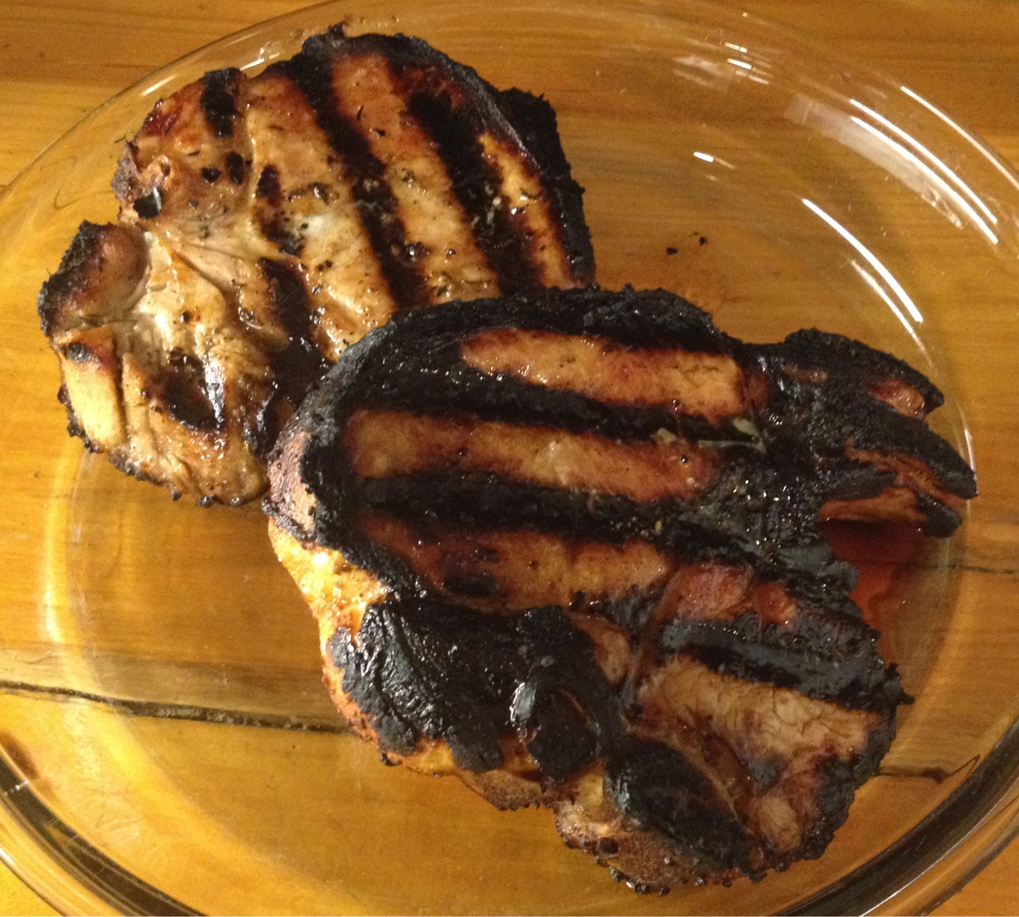 spicy brined thick pork chops
